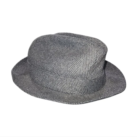 Biltmore Tweed Wool Blend Englishman Country City Boho Chevron Fedora Hat Men's - Picture 4 of 11